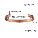 MagEnergy Magnetic Copper Bracelet for Men Women 7.0inches Adjustable to Fit Most Wrist-2PCK
