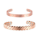 MagEnergy Copper Magnetic Bracelet for Men and Women 6.8inches Adjustable to Fit Most Wrist-2PCK