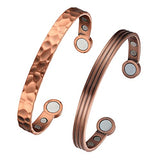 MagEnergy Magnetic Copper Bracelets for Men and Woman with Power Magnets Two Size Adjustable Bracelets - 2PCK