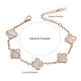 Magnetic Clover Bracelet Four-Leaf Clover Five-Flower Bracelet for  Lymph Detox Arthritis Pain Relief Female Clover Peacock White Fritillary 18k Rose Gold Bracelet Fashion White Clover
