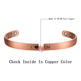 MagEnergy Magnetic Copper Bracelet for Women for Mom Gift 6.8inches Adjustable-2PCK