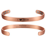MagEnergy Magnetic Copper Bracelet for Women for Mom Gift 6.8inches Adjustable-2PCK