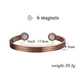 MagEnergy Magnetic Copper Bracelets for Men and Woman with Power Magnets Two Size Adjustable Bracelets - 2PCK