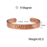 MagEnergy Magnetic Copper Bracelet for Men for DAD 7.4 Inches Adjustable to Fit Most Wrist