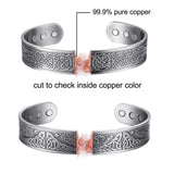 MagEnergy Copper Bracelets for Men for Viking Jewelry Magnetic 7.5inches Adjustable Bracelets for Dad Birthday Gifts, Pack of 2
