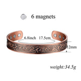 MagEnergy Viking Mens Copper Bracelets Jewelry Pure Copper Magnetic Therapy Bracelet for Dad Birthday Gifts 6.8inches-2PCK