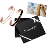 MagEnergy Magnetic Copper Bracelet for Women 6.3inches Adjustablet Copper Bracelet-2PCK(Black and White)…