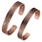 MagEnergy Viking Mens Copper Bracelets Jewelry Pure Copper Magnetic Therapy Bracelet for Dad Birthday Gifts 6.8inches-2PCK