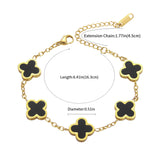 Magnetic Clover Bracelet for Women Girls Lucky Four-leaf Clovers with 5pcs Magnets for Arthritis, Carpal Tunnel Titanium Steel Adjustable Bracelets Girls Womens Mother's Day Anniversary Jewelry Gift