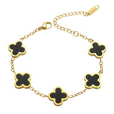 Magnetic Clover Bracelet for Women Girls Lucky Four-leaf Clovers with 5pcs Magnets for Arthritis, Carpal Tunnel Titanium Steel Adjustable Bracelets Girls Womens Mother's Day Anniversary Jewelry Gift