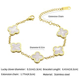 Magnetic Clover Bracelet for Women Girls Lucky Four-leaf Clovers with 5pcs Magnets Arthritis Pain Relief Titanium Steel Adjustable Bracelets Girls Womens Mother's Day Anniversary Jewelry Gift