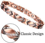 MagEnergy Copper Bracelets for Women 99.9% Pure Copper Magnetic Link Bracelet, Adjustable Bracelet Jewelry Gifts with Sizing Tool