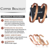 Pure Copper Bangles 2pcs/set No Magnets