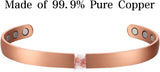 MagEnergy Copper Bracelets for Women 99.9% Pure Copper Magnetic Bracelet Adjustable Bangle Gift Box