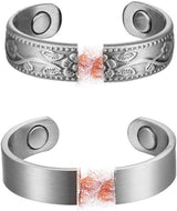 MagEnergy Copper Bracelets for Women for Pain Relief, Magnetic Pure Copper Bracelet Ring Set with 3500 Gauss Magnets, Adjustable Copper Health Jewelry Gifts