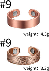 MagEnergy Copper Bracelets for Women for Pain Relief, Magnetic Pure Copper Bracelet Ring Set with 3500 Gauss Magnets, Adjustable Copper Health Jewelry Gifts