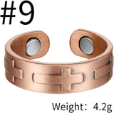 MagEnergy Copper Rings for Men Women, Magnetic Therapy for Arthritis and Joint Pain, 99.9% Pure Copper with Magnets Adjustable Ring for Fingers Thumb-2PCS
