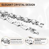 MagEnergy Lymphatic Drainage Magnetic Bracelets for Women Titanium Steel Magnetic Wristbands with Elegant Love Heart Shape Design, Lovely Gift Box with an Adjustment Tool(Heart Purple)