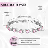 MagEnergy Lymphatic Drainage Magnetic Bracelets for Women Titanium Steel Magnetic Wristbands with Elegant Love Heart Shape Design, Lovely Gift Box with an Adjustment Tool(Heart Purple)