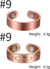 MagEnergy Copper Magnetic Bracelet and Rings for Women, Magnetic Bracelet & Rings with 3500 Gauss Magnets,Adjustable Link Bracelet Copper Ring Jewelry Gifts with Sizing Tool