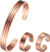 MagEnergy Copper Bracelets for Women 99.9% Pure Copper Magnetic Bracelet Adjustable Bangle Gift Box