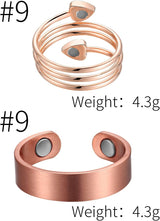 MagEnergy Copper Magnetic Bracelet and Rings for Women, Magnetic Bracelet & Rings with 3500 Gauss Magnets,Adjustable Link Bracelet Copper Ring Jewelry Gifts with Sizing Tool