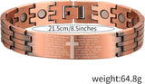 MagEnergy Copper Bracelet for Men 99.9% Pure Copper Magnetic Bracelet with 2 Row Magnets Adjustable Bracelet Length with Sizing Tool
