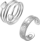 MagEnergy Copper Rings for Women for Arthritis 99.9% Pure Copper Lymph Detox Magnetic Therapy Rings for Finger Joint Pain Jewelry Gift(4pcs)