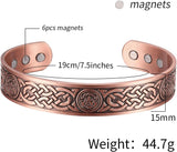 MagEnergy Copper Bracelet for Men 99.9% Pure Copper Magnetic Bangles with 6pcs 3500 Gauss Magnets Adjustable Jewelry Gift