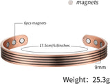 MagEnergy Copper Bracelets for Women 99.9% Pure Copper Magnetic Bracelet Adjustable Bangle Gift Box