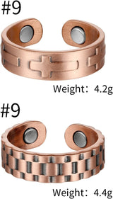 MagEnergy Copper Bracelet for Men 99.9% Pure Copper Magnetic Bangles with 6pcs 3500 Gauss Magnets Adjustable Jewelry Gift