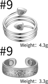 MagEnergy Copper Bracelets for Women for Pain Relief, Magnetic Pure Copper Bracelet Ring Set with 3500 Gauss Magnets, Adjustable Copper Health Jewelry Gifts