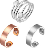 MagEnergy Copper Rings for Women for Arthritis 99.9% Pure Copper Lymph Detox Magnetic Therapy Rings for Finger Joint Pain Jewelry Gift(4pcs)