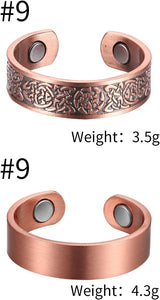 MagEnergy Copper Bracelet for Men 99.9% Pure Copper Magnetic Bangles with 6pcs 3500 Gauss Magnets Adjustable Jewelry Gift