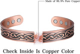 MagEnergy Copper Bracelet for Men 99.9% Pure Copper Magnetic Bangles with 6pcs 3500 Gauss Magnets Adjustable Jewelry Gift