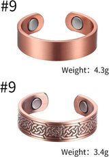 MagEnergy Copper Bracelet for Men 99.9% Pure Copper Magnetic Bangles with 6pcs 3500 Gauss Magnets Adjustable Jewelry Gift