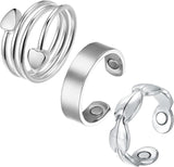 MagEnergy Copper Rings for Women for Arthritis 99.9% Pure Copper Lymph Detox Magnetic Therapy Rings for Finger Joint Pain Jewelry Gift(4pcs)