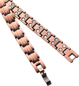 MagEnergy Copper Magnetic Bracelet and Rings for Women, Magnetic Bracelet & Rings with 3500 Gauss Magnets,Adjustable Link Bracelet Copper Ring Jewelry Gifts with Sizing Tool