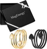 MagEnergy Copper Rings for Women for Arthritis 99.9% Pure Copper Lymph Detox Magnetic Therapy Rings for Finger Joint Pain Jewelry Gift(2pcs)