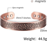 MagEnergy Copper Bracelet for Men 99.9% Pure Copper Magnetic Bangles with 6pcs 3500 Gauss Magnets Adjustable Jewelry Gift