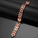 MagEnergy Copper Magnetic Bracelets for Men Double Row Strength Magnets with Removal Tool and Gift Box (Link Bracelet A)