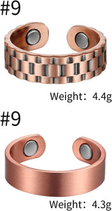 MagEnergy Copper Bracelet for Men 99.9% Pure Copper Magnetic Bangles with 6pcs 3500 Gauss Magnets Adjustable Jewelry Gift