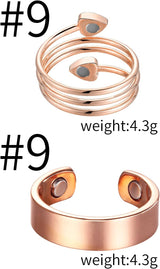 MagEnergy Copper Rings for Women for Arthritis 99.9% Pure Copper Lymph Detox Magnetic Therapy Rings for Finger Joint Pain Jewelry Gift(4pcs)