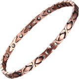 MagEnergy Copper Bracelet Anklet for Women, Soild Copper Magnetic Anklet, Adjustable Ankle Bracelet with Free Link Removal Tool (Copper)