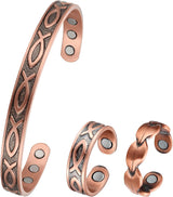 MagEnergy Copper Bracelets for Women 99.9% Pure Copper Magnetic Bracelet Adjustable Bangle Gift Box