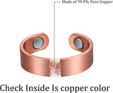 MagEnergy Copper Rings for Men Women, Magnetic Therapy for Arthritis and Joint Pain, 99.9% Pure Copper with Magnets Adjustable Ring for Fingers Thumb-2PCS