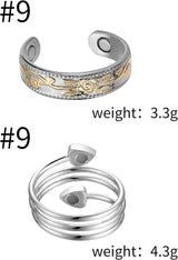 MagEnergy Copper Bracelets for Women for Pain Relief, Magnetic Pure Copper Bracelet Ring Set with 3500 Gauss Magnets, Adjustable Copper Health Jewelry Gifts