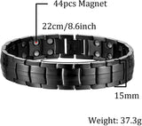 Titanium Magnetic Bracelets for Men Pure Titanium Bracelet 4 Elements 3500 Gauss Magnets Ultra Titanium Men's Adjustable Bracelets with Remove Tool & Jewellry Gift Box