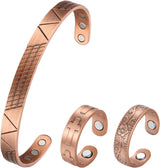 MagEnergy Copper Bracelets for Women 99.9% Pure Copper Magnetic Bracelet Adjustable Bangle Gift Box