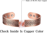 MagEnergy Copper Bracelet for Men 99.9% Pure Copper Magnetic Bangles with 6pcs 3500 Gauss Magnets Adjustable Jewelry Gift